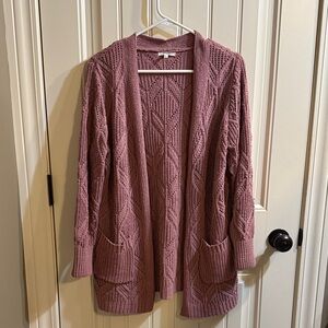 Maurices Dusty Rose Open-Front Cardigan